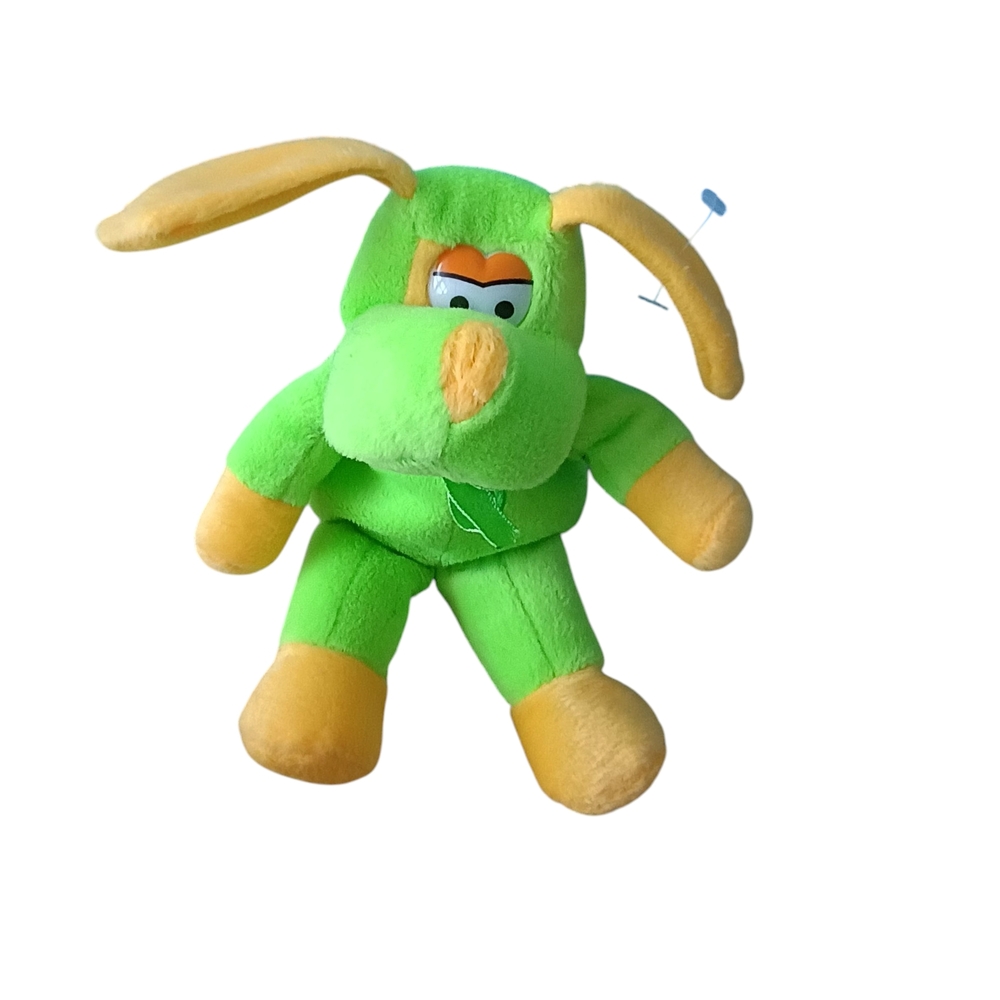 Monday Toy Direct Easter Bunny Rabbit Sitting Lime Green and Yellow Beanie Plush